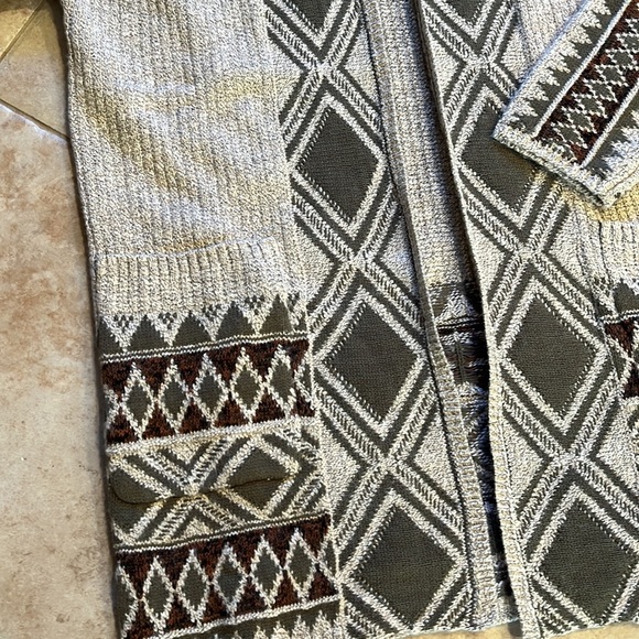 Lucky Brand Aztec Print Open Face Cardigan/Jacket Size S - Picture 6 of 16